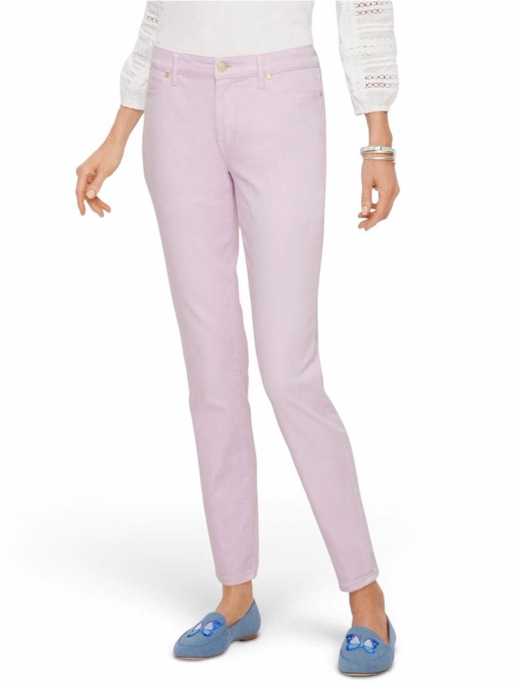 Talbots Lilac Mid Rise Garment Dyed Slim Ankle Jeans Size 4
